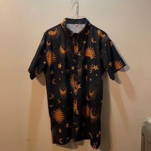 Sun and Moon Shirt Short Sleeve Button Up